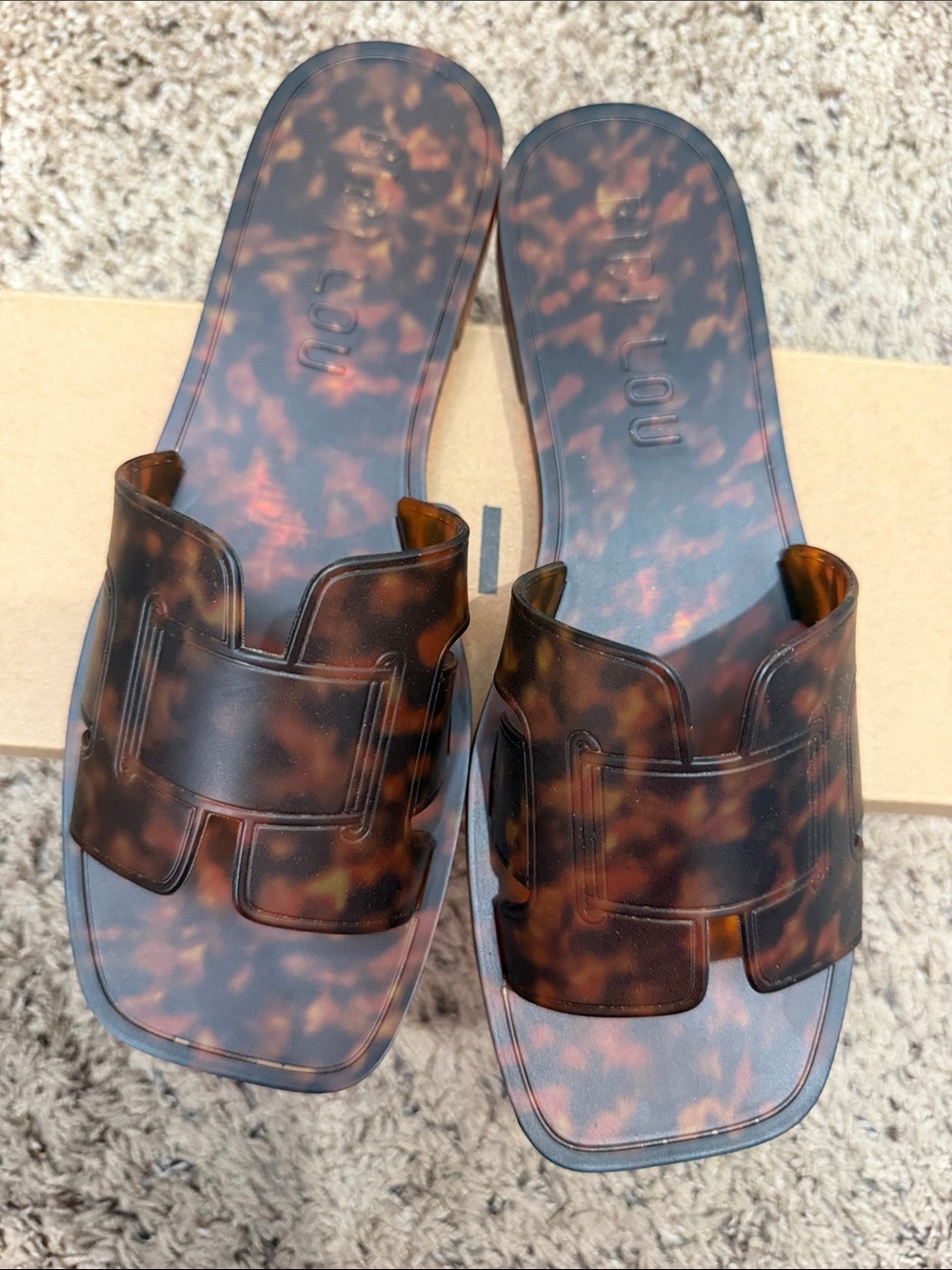 Tortoiseshell Slide Sandals - Women BIBI LOU HOLLY FLAT SANDAL TORTOISE 38 EU